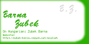 barna zubek business card